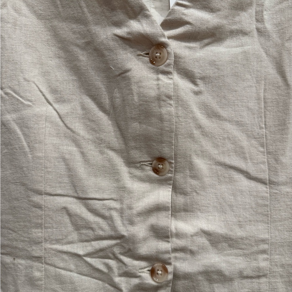 Abercrombie & Fitch Mara Linen Blend Vest Mini Dress XL Tall NWT - Picture 6 of 6